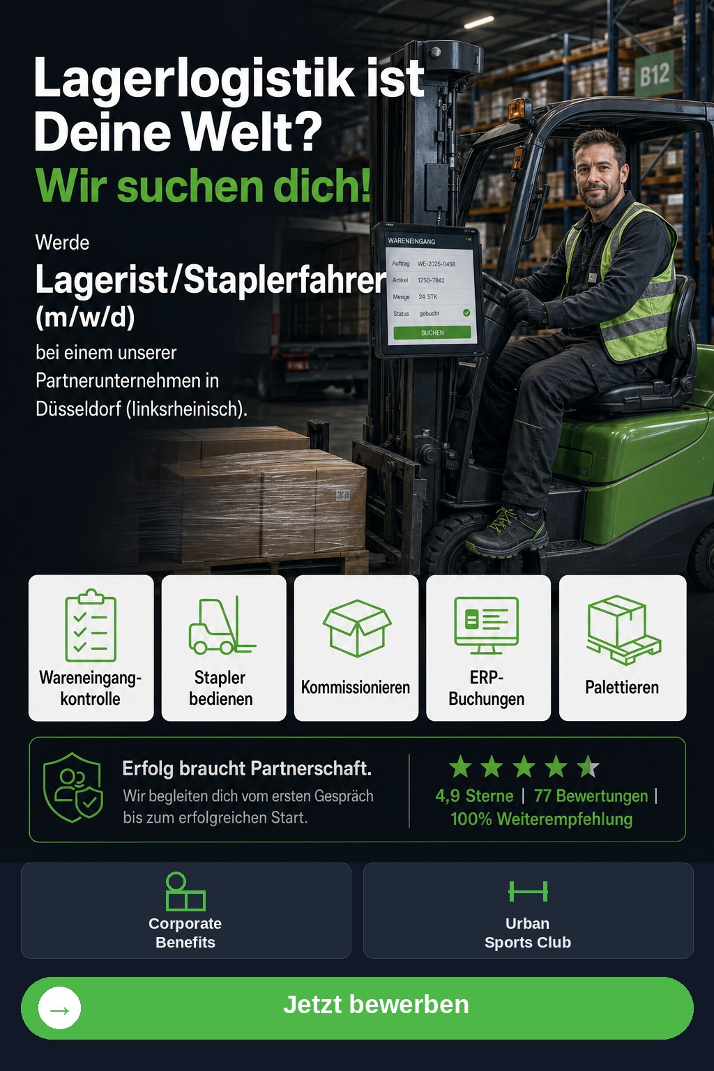 Lagerist/Staplerfahrer (m/w/d) (Düsseldorf (linksrheinisch)) - Driven Solution GmbH