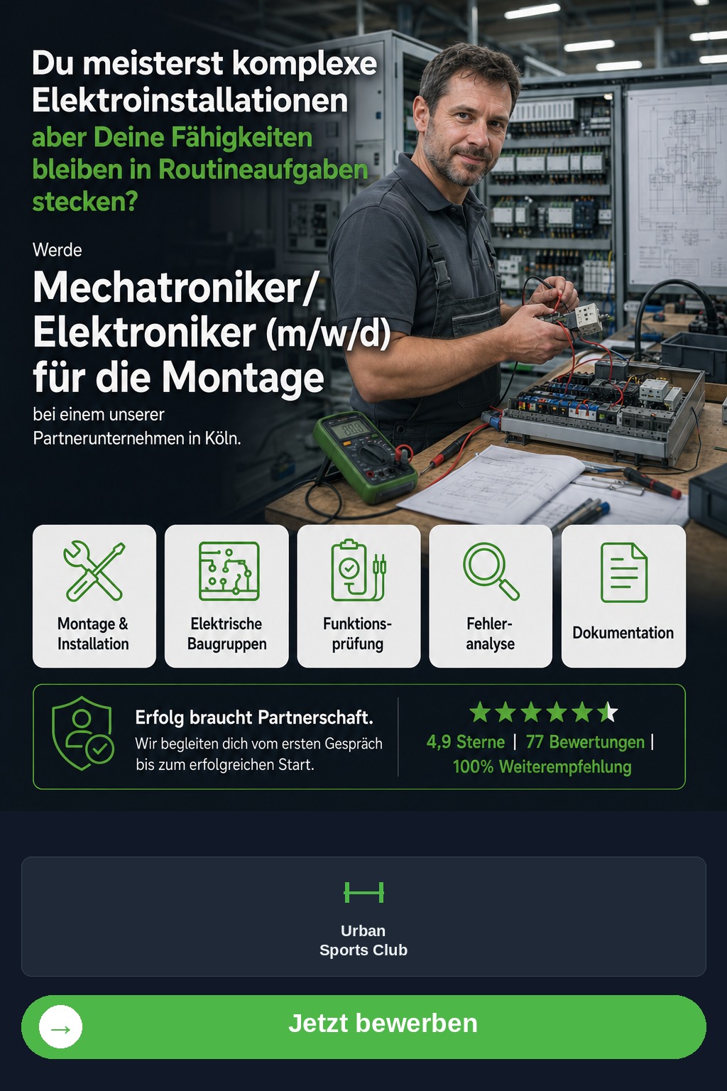 Mechatroniker/Elektroniker (m/w/d) für die Montage (Köln) - Driven Solution GmbH