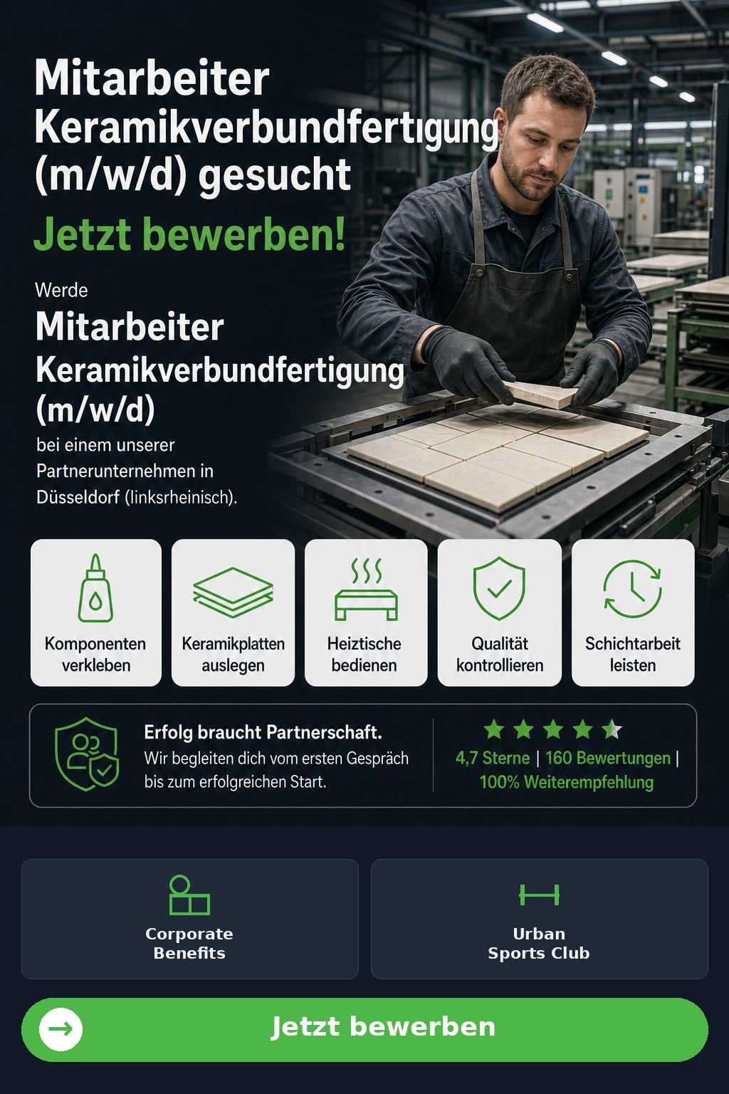 Mitarbeiter Keramikverbundfertigung (m/w/d) (Düsseldorf (linksrheinisch)) - Driven Solution GmbH